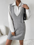 'Xylia' Sleeveless V Neck Sweater Dress - Celes Fashion